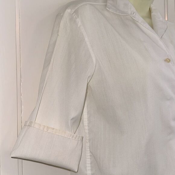 Vintage 60s Mary Lewis(Sears) Classic White Button-Up Short Sleeve Shirt - Picture 5 of 8